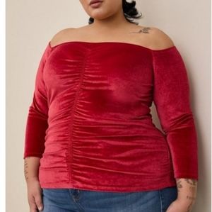 Torrid Red Off-Shoulder Blouse